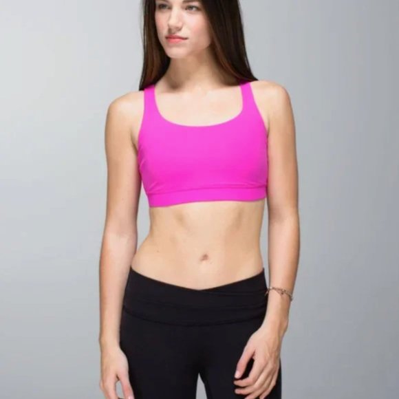 Lululemon Energy Bra Size 12 Sonic Hot Pink - LIKE NEW! - Picture 2 of 12